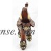Thai Buddhism Noble Wood Finished Resin Trunk Up Elephant Figurine Sculpture   